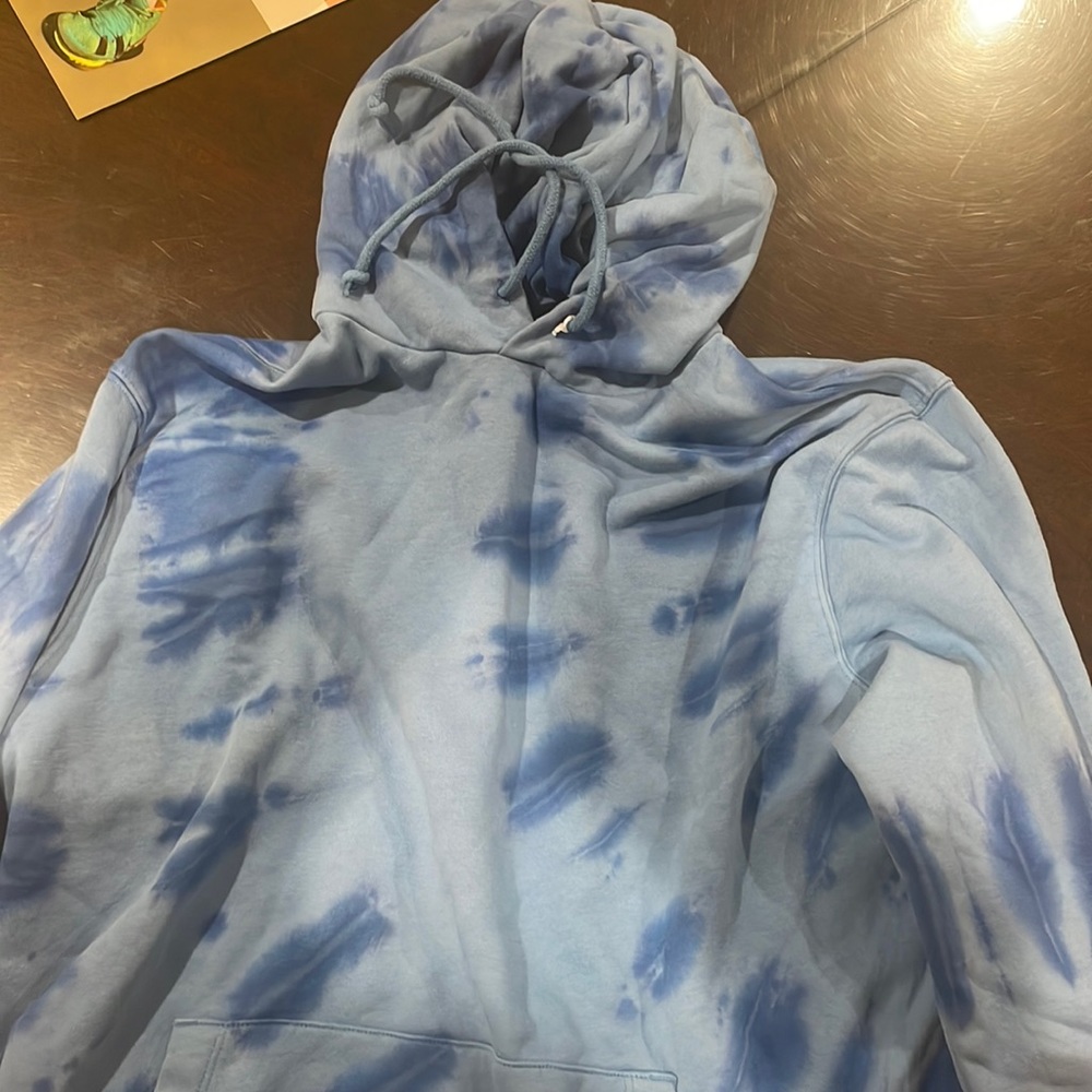 Large blue tie dye hoodie men’s